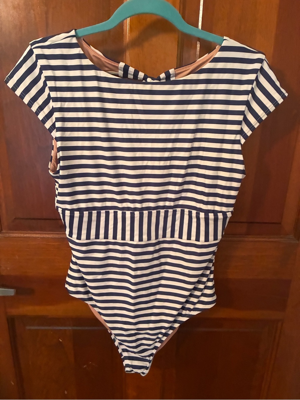 J. Crew Navy and White Striped One-Piece Swimsuit - Picture 5 of 7